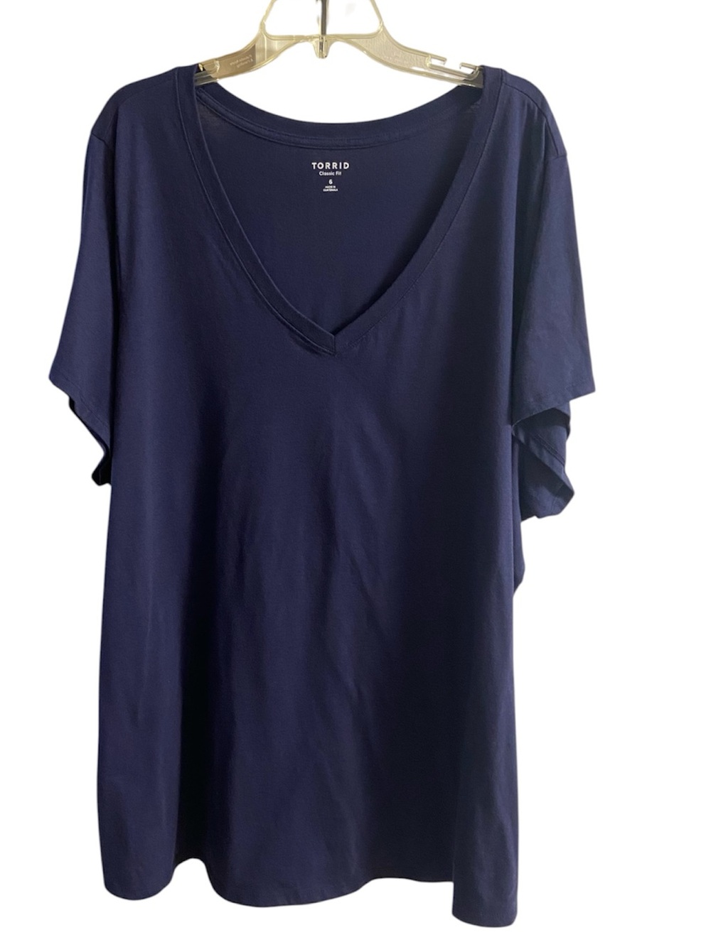 Torrid Navy Blue Classic Fit V-Neck Short Sleeve T-Shirt Plus 6X